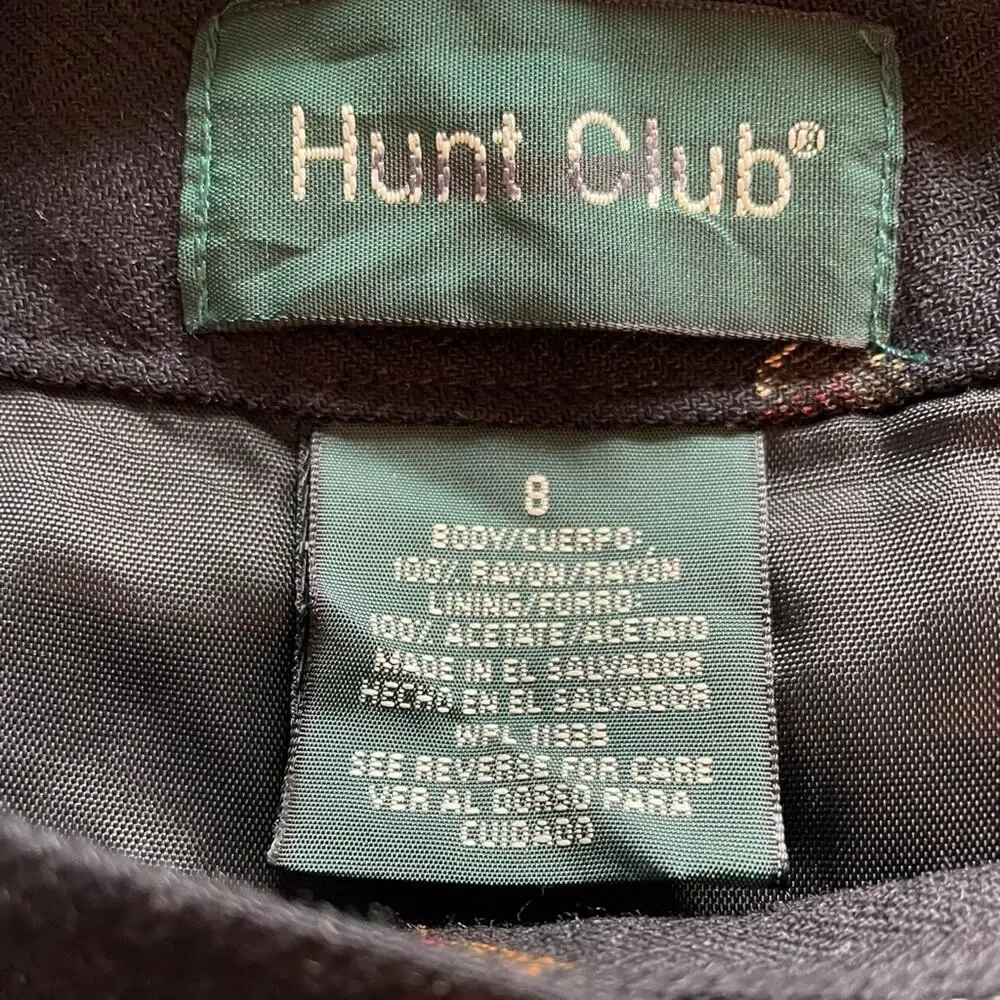 Hunt Club Black Paisley lined Wrap Skirt size 8 NEW